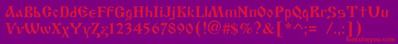 Oldscriptc Font – Red Fonts on Purple Background