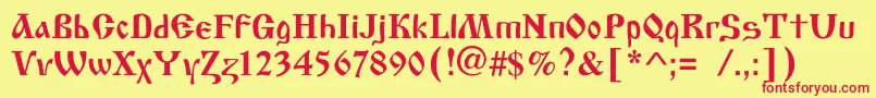 Oldscriptc Font – Red Fonts on Yellow Background