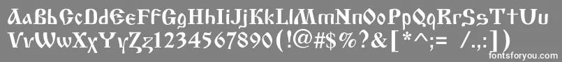 フォントOldscriptc – 灰色の背景に白い文字