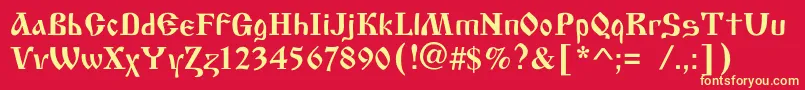 Oldscriptc Font – Yellow Fonts on Red Background