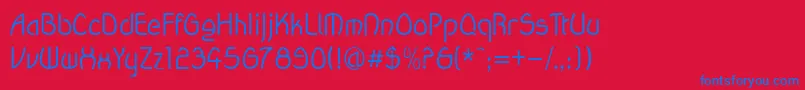 Czcionka Wanda – niebieskie czcionki na czerwonym tle