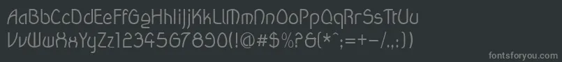 フォントWanda – 黒い背景に灰色の文字