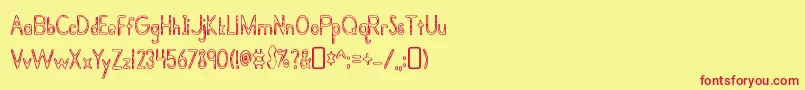 bramalea beauty Font – Red Fonts on Yellow Background