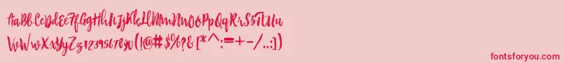 Brambles Font – Red Fonts on Pink Background