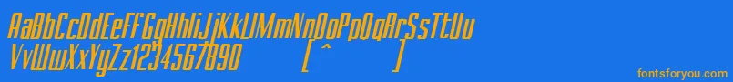 BRANCHEМЃ Italic Demo Font – Orange Fonts on Blue Background