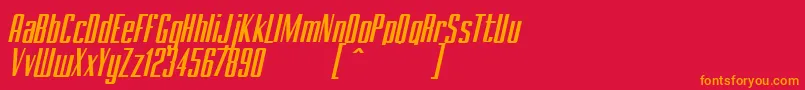 BRANCHEМЃ Italic Demo Font – Orange Fonts on Red Background