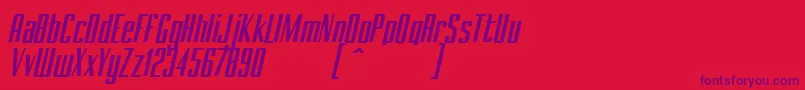 BRANCHEМЃ Italic Demo Font – Purple Fonts on Red Background