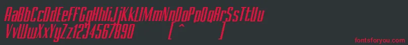 BRANCHEМЃ Italic Demo-Schriftart – Rote Schriften auf schwarzem Hintergrund