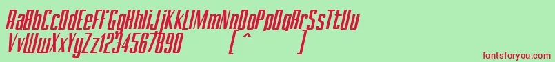 BRANCHEМЃ Italic Demo Font – Red Fonts on Green Background