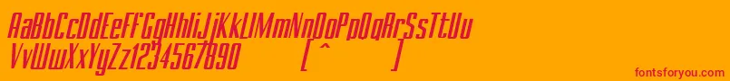 フォントBRANCHEМЃ Italic Demo – オレンジの背景に赤い文字