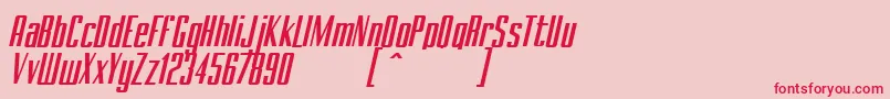BRANCHEМЃ Italic Demo-Schriftart – Rote Schriften auf rosa Hintergrund