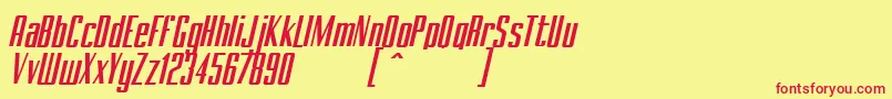 BRANCHEМЃ Italic Demo Font – Red Fonts on Yellow Background