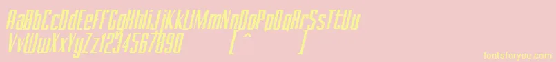 BRANCHEМЃ Italic Demo Font – Yellow Fonts on Pink Background