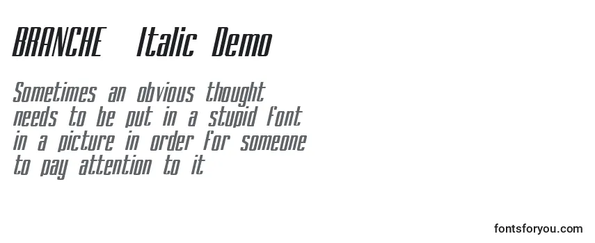 Review of the BRANCHEМЃ Italic Demo Font