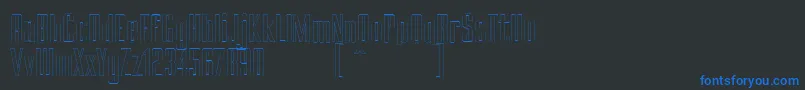 Шрифт BRANCHEМЃ Outline DEMO – синие шрифты на чёрном фоне