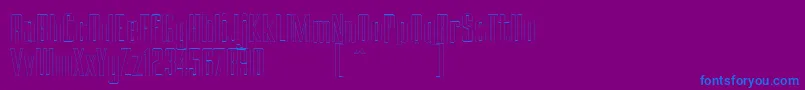 Fonte BRANCHEМЃ Outline DEMO – fontes azuis em um fundo violeta