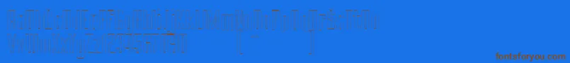 フォントBRANCHEМЃ Outline DEMO – 茶色の文字が青い背景にあります。