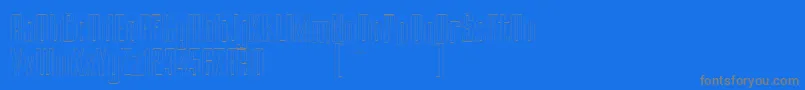 BRANCHEМЃ Outline DEMO-Schriftart – Graue Schriften auf blauem Hintergrund
