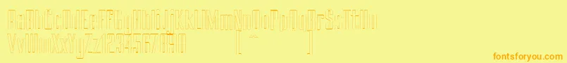 Czcionka BRANCHEМЃ Outline DEMO – pomarańczowe czcionki na żółtym tle