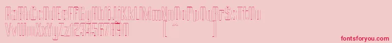 BRANCHEМЃ Outline DEMO-Schriftart – Rote Schriften auf rosa Hintergrund
