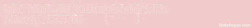 BRANCHEМЃ Outline DEMO-fontti – valkoiset fontit vaaleanpunaisella taustalla