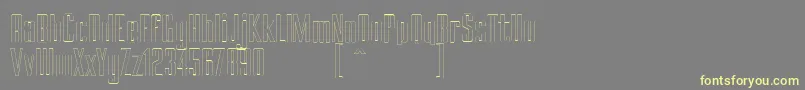 Czcionka BRANCHEМЃ Outline DEMO – żółte czcionki na szarym tle