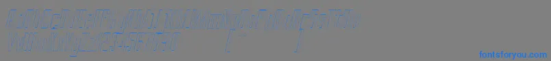 BRANCHEМЃ Outline Italic Demo-Schriftart – Blaue Schriften auf grauem Hintergrund