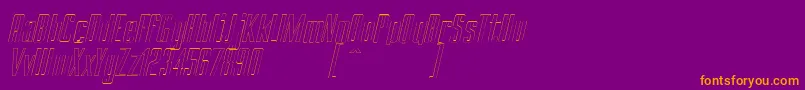 BRANCHEМЃ Outline Italic Demo Font – Orange Fonts on Purple Background