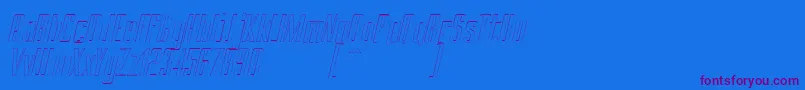 BRANCHEМЃ Outline Italic Demo Font – Purple Fonts on Blue Background