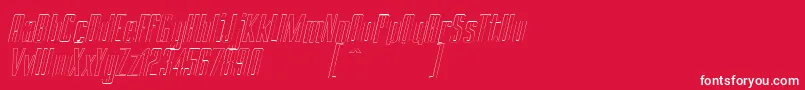 fuente BRANCHEМЃ Outline Italic Demo – Fuentes Blancas Sobre Fondo Rojo