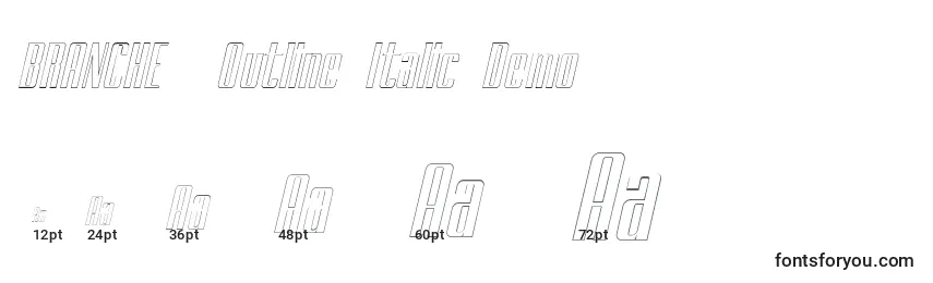 Tamaños de fuente BRANCHEМЃ Outline Italic Demo