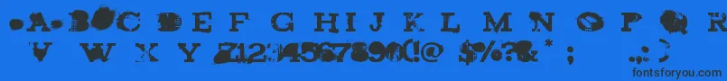 brand new burn Font – Black Fonts on Blue Background