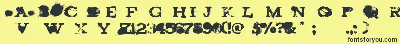 brand new burn Font – Black Fonts on Yellow Background