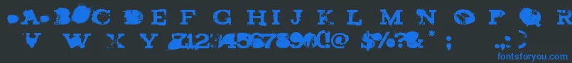 brand new burn Font – Blue Fonts on Black Background