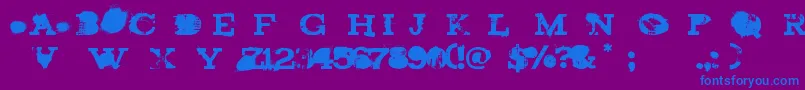 brand new burn Font – Blue Fonts on Purple Background