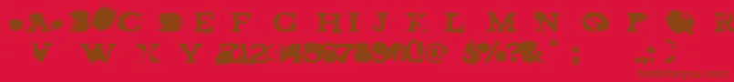 フォントbrand new burn – 赤い背景に茶色の文字