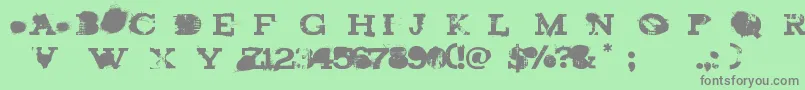 brand new burn-Schriftart – Graue Schriften auf grünem Hintergrund