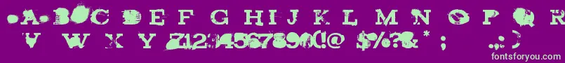 brand new burn Font – Green Fonts on Purple Background