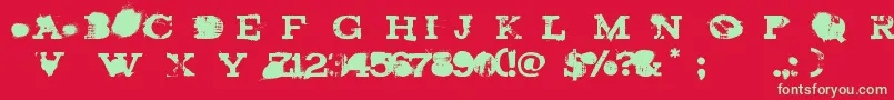 フォントbrand new burn – 赤い背景に緑の文字