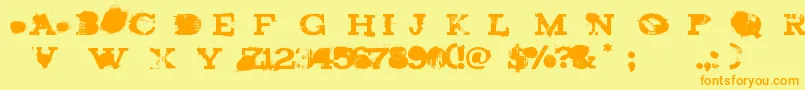 brand new burn Font – Orange Fonts on Yellow Background