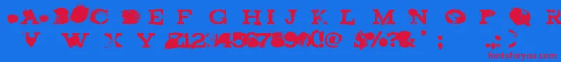 brand new burn Font – Red Fonts on Blue Background