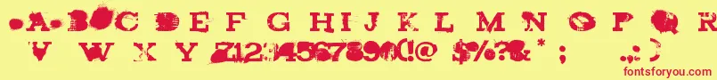 brand new burn Font – Red Fonts on Yellow Background