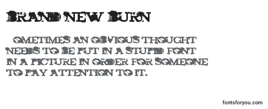 Brand new burn -fontin tarkastelu