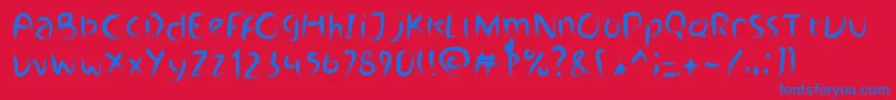 Branda Font – Blue Fonts on Red Background