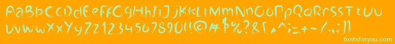 Branda Font – Green Fonts on Orange Background
