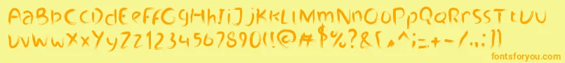 Branda Font – Orange Fonts on Yellow Background