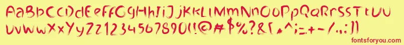 Branda Font – Red Fonts on Yellow Background