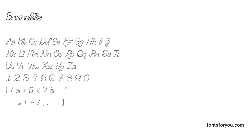 Brandalls (122009)フォント–アルファベット、数字、特殊文字