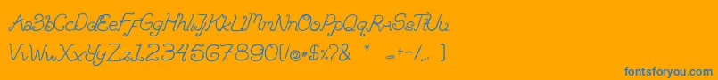 Brandalls-Schriftart – Blaue Schriften auf orangefarbenem Hintergrund
