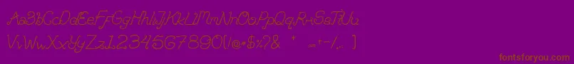 Brandalls-Schriftart – Braune Schriften auf violettem Hintergrund